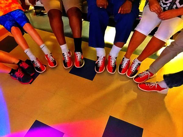 In June, chapter members enjoy bowling together to support STEM Education in the Classroom.