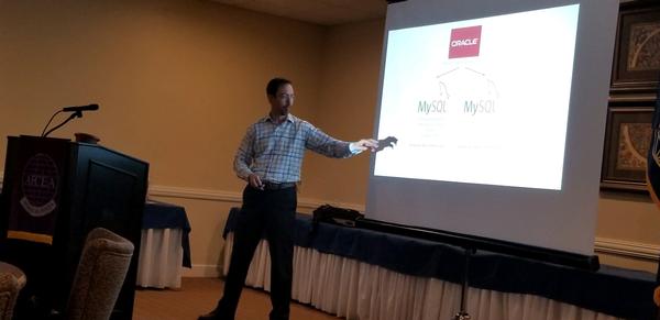 Benjamin Wood, Oracle MySQL field engineer, discusses MySQL capabilities at the May event.