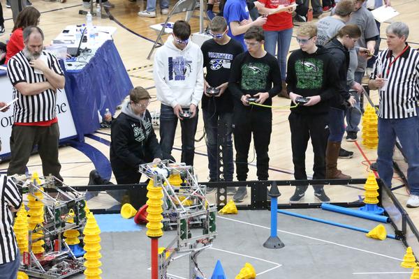 Students participate in the Heartland Regional Robotics Championship in March at Cross County High School in Stromsburg, Nebraska. All photos: York News-Times, Steph Peyatt