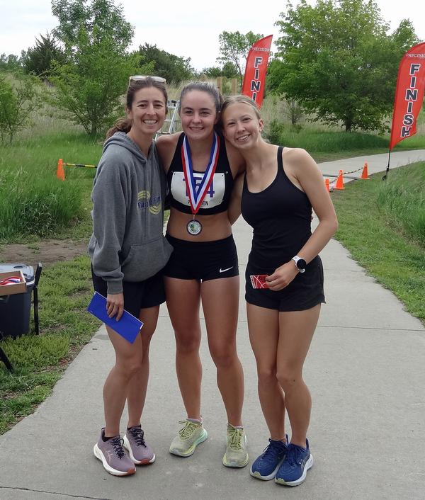 Pictured are the top female finishers at the 5K (l-r):  Erin Wetzstein, St. Paul, Minnesota, 1st Place; Allie Czapla, Blair, Nebraska, 2nd Place; and Sophie Conley, Omaha Nebraska, 3rd Place.