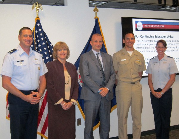 Together at the Cyber Lunch and Learn in May are (l-r) Col. Michael 