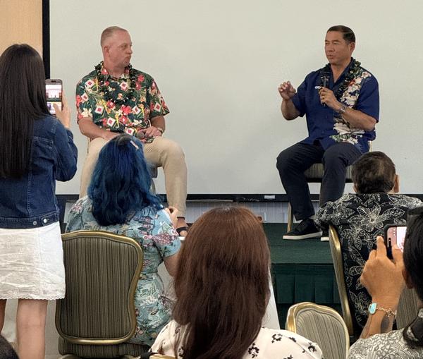 Brig. Gen. Ray Phariss, USA, commanding general of the 311th Signal Command, and Maj. Gen. Garrett Yee, USA (Ret.), vice president for customer relations at GDIT, discuss signals, cyber operations, resilient communications and strategic collaboration across the Indo-Pacific at the June event.