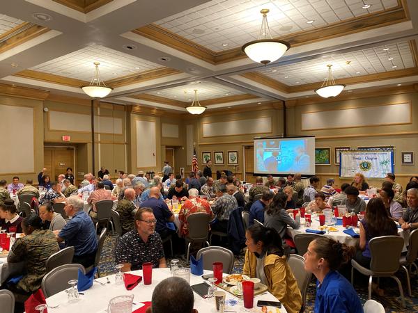 A large crowd assembled to hear Col. Delaney's presentation at the chapter's February event.