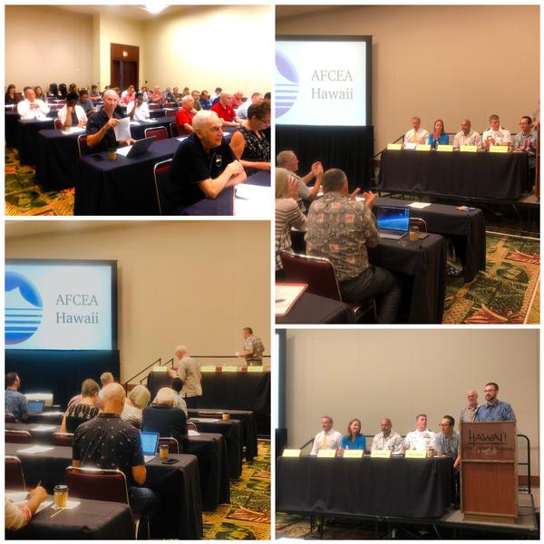 Attendees at the AFCEA Hawaii Cyber Intelligence Breakfast in October, enjoy panelists from several U.S. government agencies. 