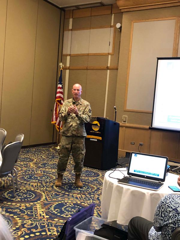 Col. Boutet discusses data analytics at the June event.