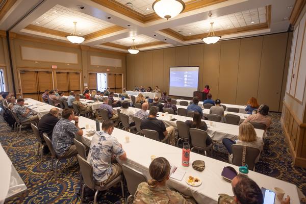 The chapter hosts the Leidos Tech Talk, Integrating the Fight: Delivering Theater-Wide Effects Across Domains, at Hale Ikena, Fort Shafter, in April.