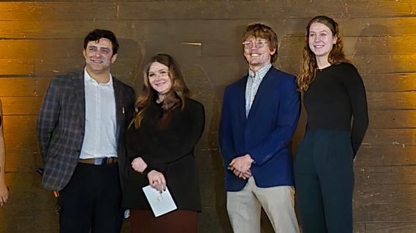 STEM Scholarship Award recipients (l-r) Kaitlynn Lynn, Giles Burnett and AJ Teter pose for a photo at the November gala.