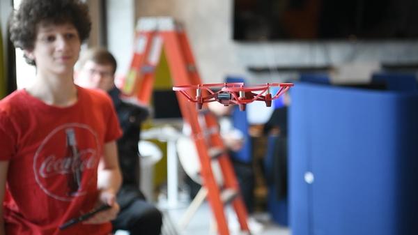 In March, at the 2023 SkillsUSA European Championships, Alix Nassirkhani, 7th grade, Kaiserslautern Middle School, works with a drone. Photo by: AFN Europe, Sgt. Jacob Slaymaker
