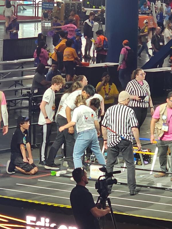In April, the Ramstein Royal Robotics Team 15527 from Ramstein High School at Ramstein Air Base, Germany, participates in the FIRST Tech Challenge (FTC) World International Robotics Championship. 