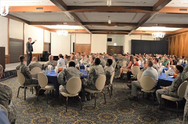 Marion speaks to a full house in June about the four phases of the Air Force's digital journey.