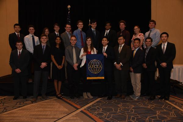 Fellowship Scholarship Award winners join in a group photo at the chapter's annual Fellowship Awards Banquet in May. 
