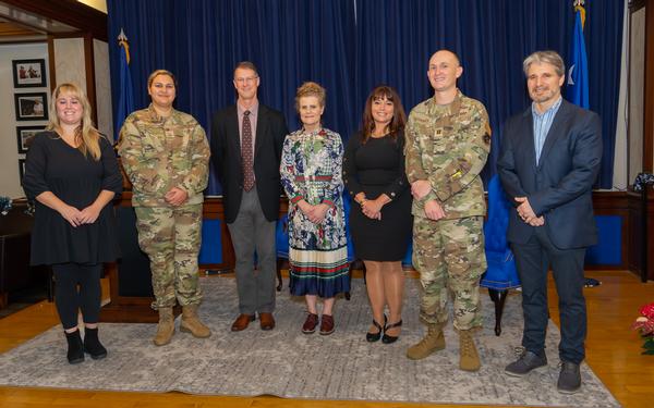 Award winners pause for a photo at the January event