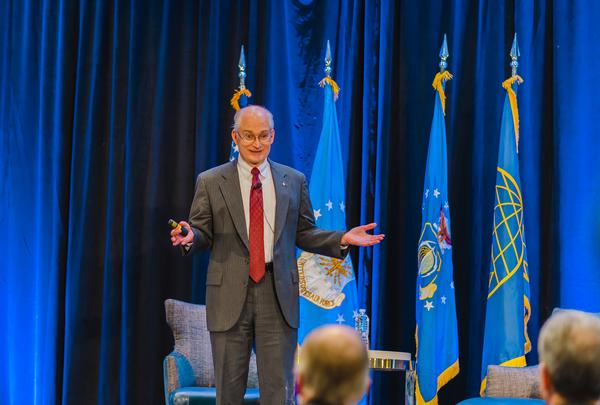 Paul Nielsen, director and CEO of Carnegie Mellon's Software Engineering Institute, presents at the March event.