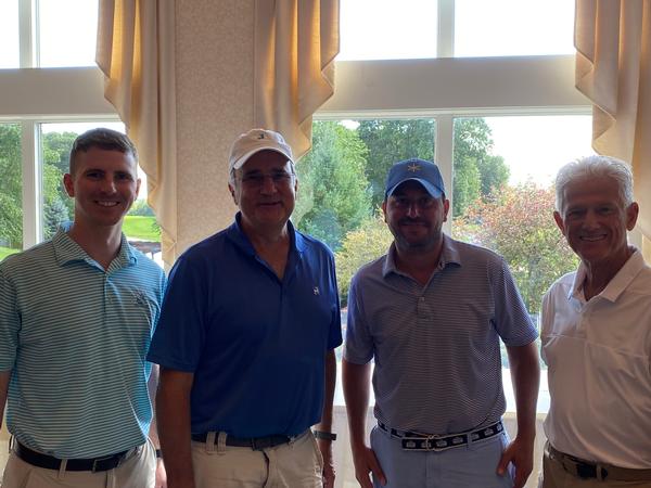 In September, 2nd flight, 1st place winners Paul O'Connor, Larry Coe, Adam Colangelo and Chris Hitchcock pose for a group photo at the chapter's Fall Golf Classic held at the Atkinson Country Club, in New Hampshire. 