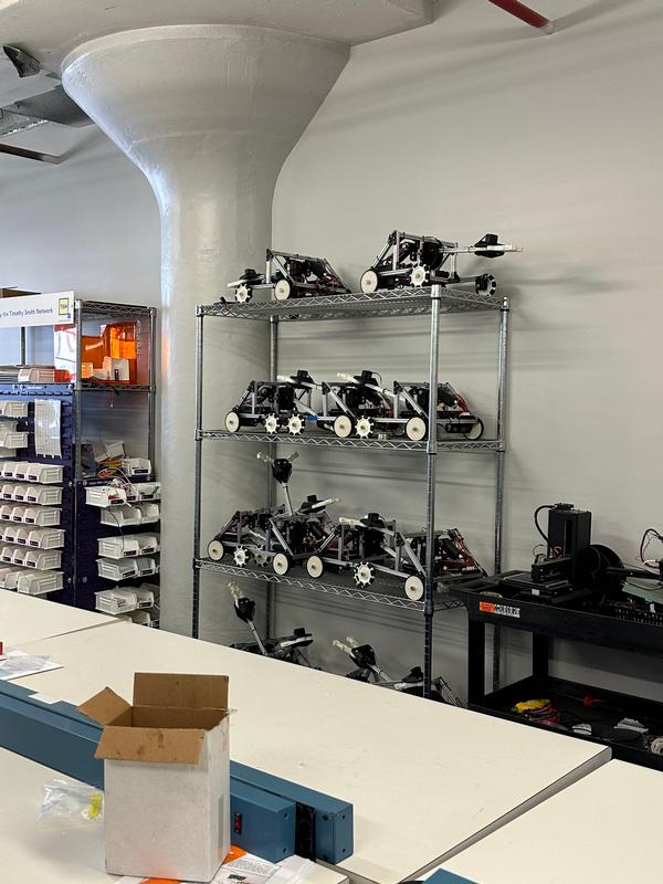 Mass Robotics' shelves are full of possibilities. Emerging Leaders hosted a tour of the facility during the July event.  