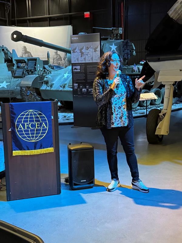 Deb Zides, chapter president gives opening remarks at the September event. 