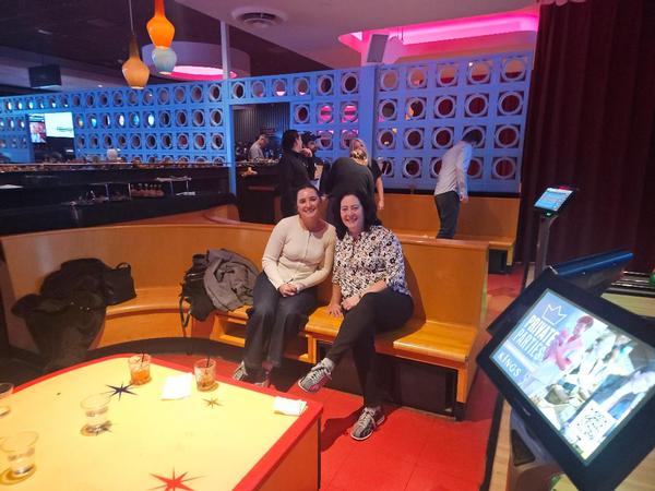 Jaclyn Wilson, Emerging Leader member, and Chapter President Deb Zides connect at the November event.