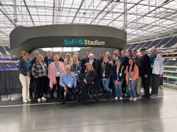 In December, the chapter's board of directors visits the SoFi Stadium, home of the Los Angeles Rams and Los Angeles Chargers.
