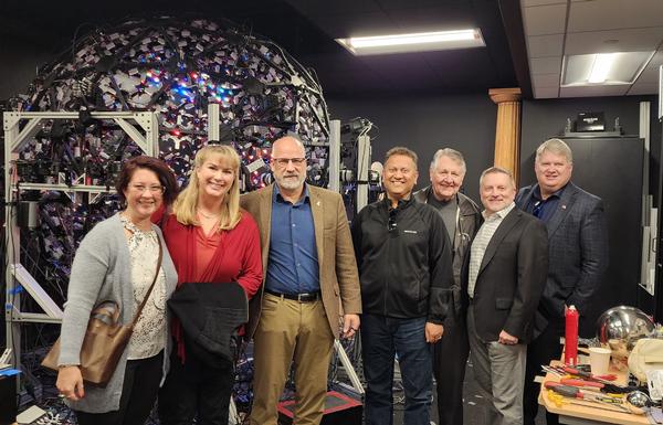 In December, part of the chapter's board of directors tours the University of Southern California's research center.