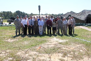 Attendees of the October luncheon get a first-hand look at a field exercise with the 5th Combat Communications Group.