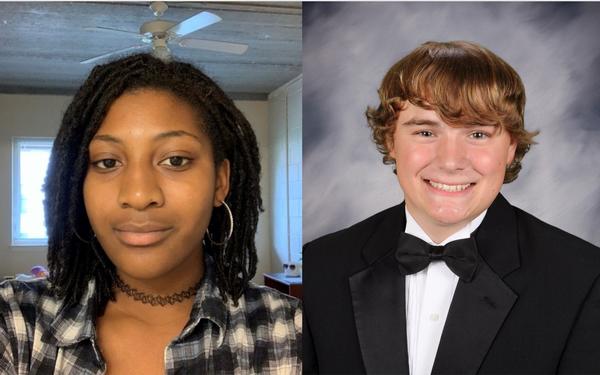 In August, Aleanna Shealey and Will Shirey receive $1,000 scholarships toward STEM-related degrees.