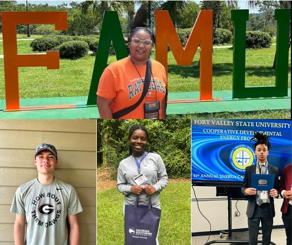In June, Layla Brown (top) and (l-r) Carson Shirey, Iscia Daramanu and Jamaal Tate are each awarded $1,000 in scholarships.