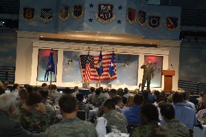 More than 200 local industry and military professionals attend the November meeting to hear Gen. Elder speak. 