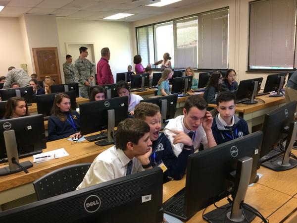 Students work to solve problems during breakout sessions in April at Camp IT. The chapter's Education Foundation and the Montgomery Area Chamber of Commerce's TechMGM, an initiative to leverage the region's technology-related assets, hosted the event.