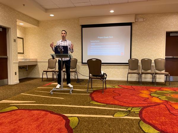 Master Sgt. James "Guideaux" Crocker, USAF, Business Enterprise Systems Programming Innovation, talks about the Future Digital Warrior at the December meeting.