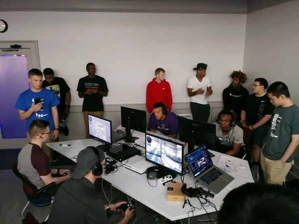 The teams play Call of Duty at the May esports event.