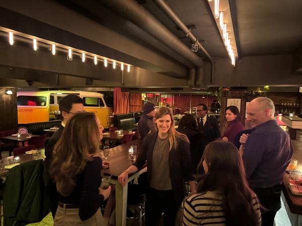 Emerging Leaders mingle and network at the group's inaugural event in March.