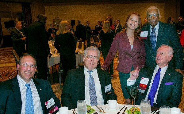 Past chapter presidents gather at the October meeting, where several key volunteers were recognized.