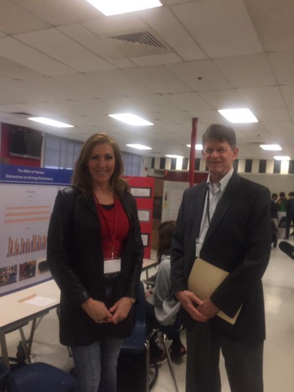 In February, chapter members continue their support of local science fairs like this one at Herndon High School, Herndon, Virginia. 