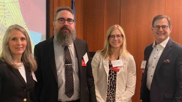 In July, (from l-r) Susan Caulfield, Ronald Saville, Anneli Connell and Sean Caulfield attend the Small Business Breakfast.