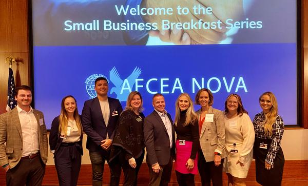 Attendees pose for a photo at the October event. Pictured are (l-r) Liam Walsh, Kim Eldridge, Varis Abdullin, Michele Myers, Robert Brooke, Susan Caulfield, Barbara Osborne, Dianna Black and Catherine Soliday.