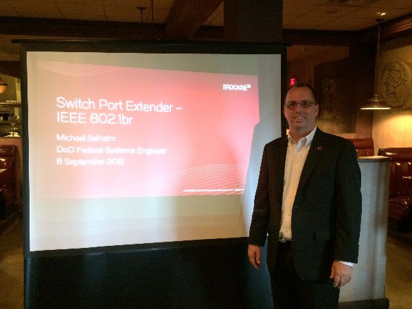 Michael Selheim of Brocade presents to the chapter at a September meeting.