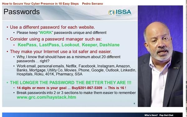 Pedro A. Serrano, chapter president and chief information security officer, Grand River Dam Authority, ISSA, provides the keynote to set the tone for the day in October.