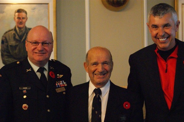 In November, Col. Martin (l) gathers with Col. Hart (c) and Barry Leffew, ADOBE (luncheon sponsor).