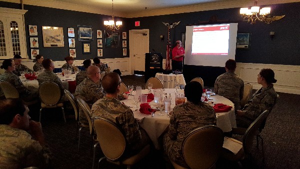 Transition Network engineer Dennis Troxel presents on real-world engineering and design considerations for government/military network applications at the chapter's technology workshop in March. 
