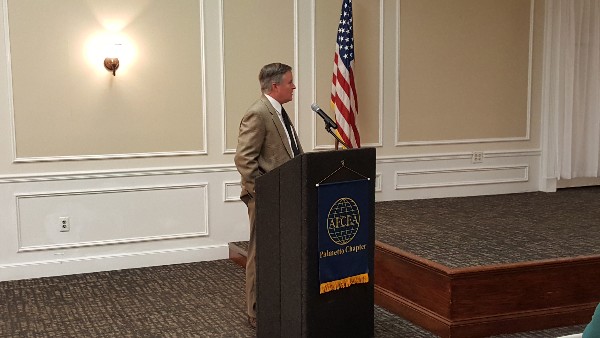 Lt. Gen. Bill Lord, USAF (Ret.) tells attendees about the value of cyber and information technology operations in the USAFCENT area of operations and how those technologies could be pivotal in the Secretary of Defense's third offset initiative at the event in November.  