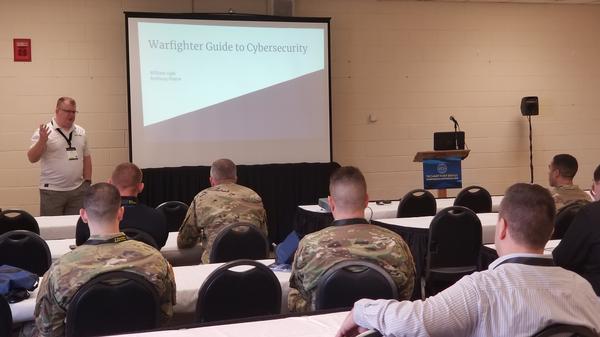 During a continuing education session at April's TechNet Fort Bragg, Tony Pierce of Cisco touches on the issues facing warfighters in an ever-changing cyber battlefield. The chapter provided volunteer support during this course, one of five that qualified for continuing education units (CEUs).