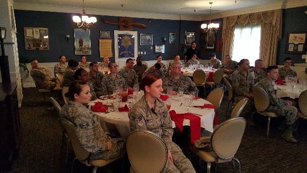 Personnel from the Air Forces Central Command, the United States Army Central and the 20th Communication Squadron listen to speakers at the Coarse Wave Division Multiplexing (CWDM) technology workshop in March.