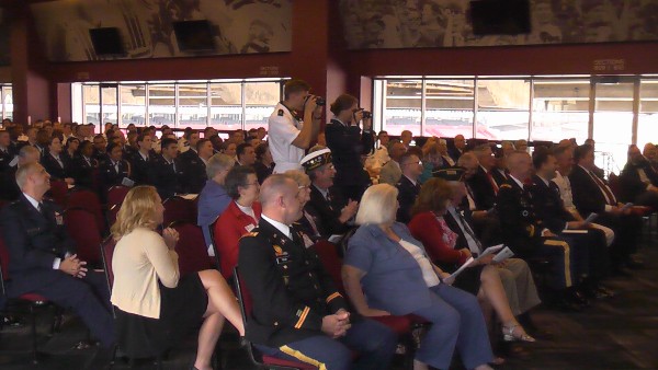 A large crowd of presenters, cadets, midshipmen and family members were present to support the winners for their hard work and scholastic achievement at the 2016 Spring ROTC Awards in April.