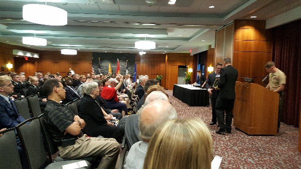 A large crowd of presenters, cadets, midshipmen and family members attended the awards ceremony in March to support the winners for their hard work and scholastic achievement.