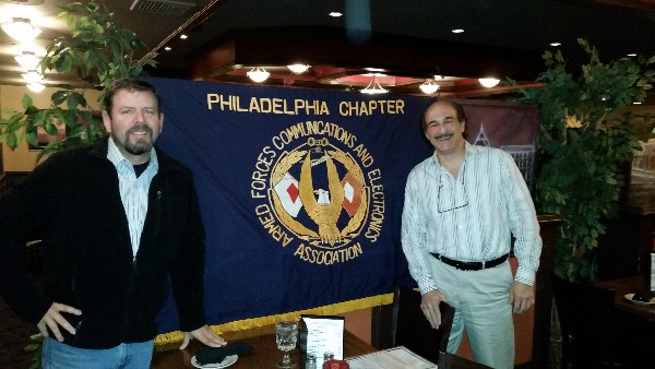 Newly appointed Chapter President Rob Corey (l) and Executive Vice President Frank Arlotta attend the social in November.