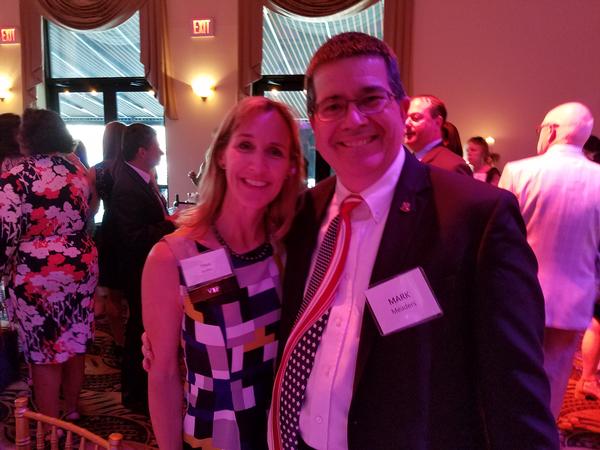 Jordan and Meaders enjoy the July event, which provided a platform for explaining AFCEA's mission.