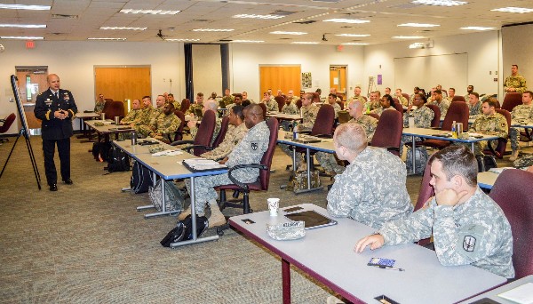 Maj. Gen. Robert Livingston, USA (Ret.), adjutant general of South Carolina, makes opening remarks to the chapter at the S6 workshop in August.