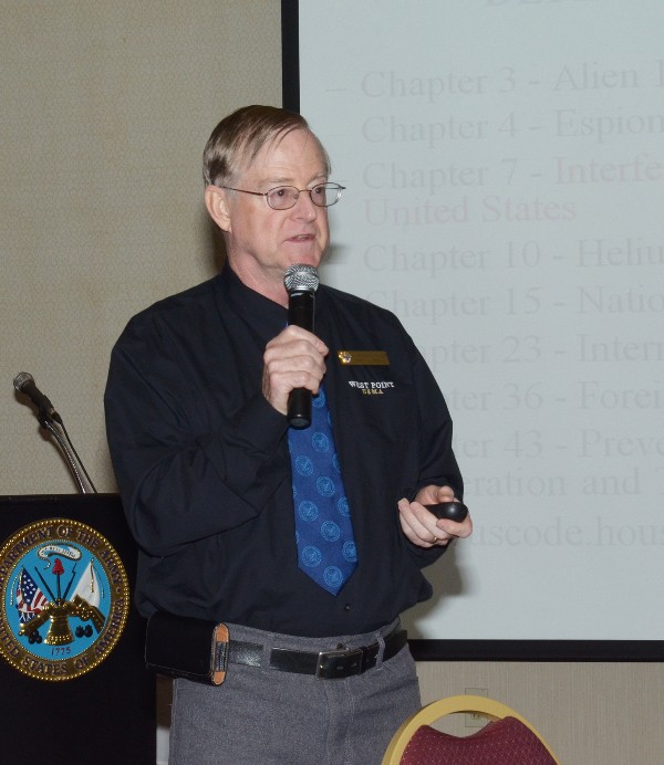 In April, Howard Taylor addresses the chapter luncheon at The Landing, Tobyhanna Army Depot.