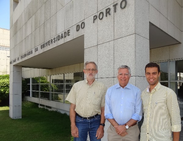 In July, Rear Adm. Carlos Rodolfo, PRT NA (Ret.) (c), Portugal Chapter president, gathers at the Faculty of Engineering of the Porto University with Jose Carlos Alves (l), faculty adviser for the student club, and Jose Valente, who assumed the role of student club president.