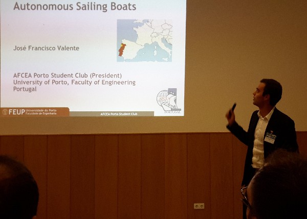 Jose Valente delivers a presentation at the AFCEA European Student Conference in Berlin last October. 